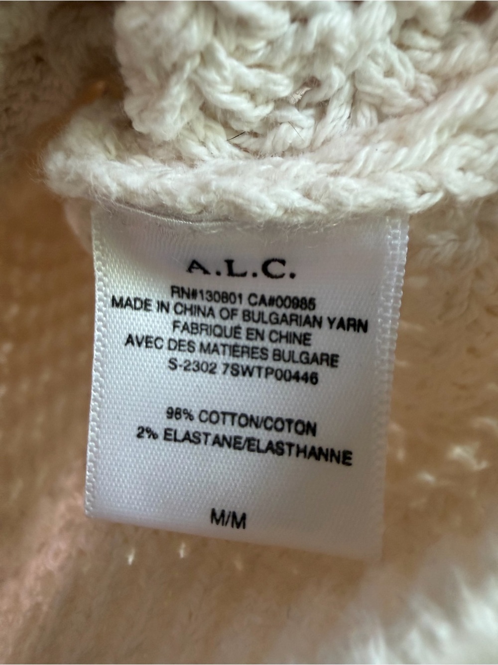 ALC Gigi crochet cotton blend top size medium - Picture 5 of 6